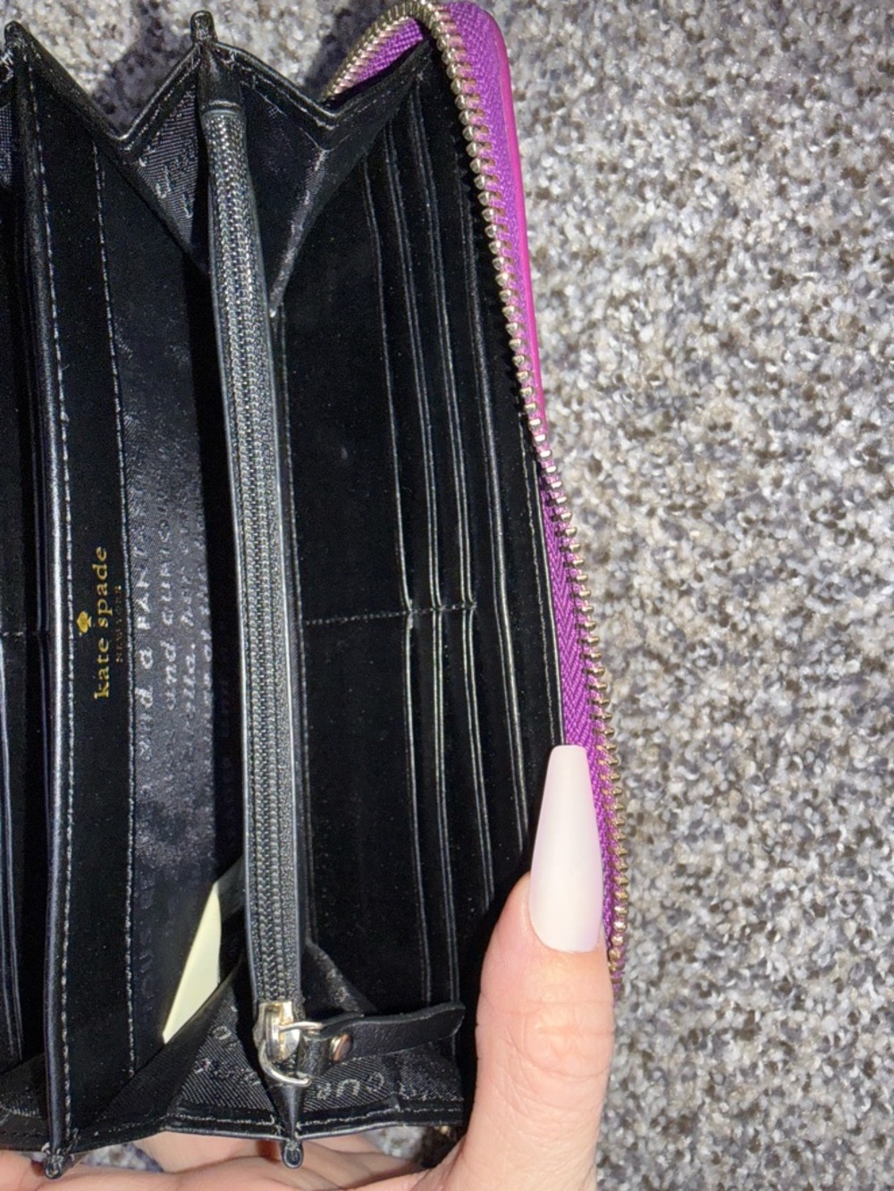 Kate spade Rainer lane pink metallic holographic long zip wallet - Picture 10 of 12